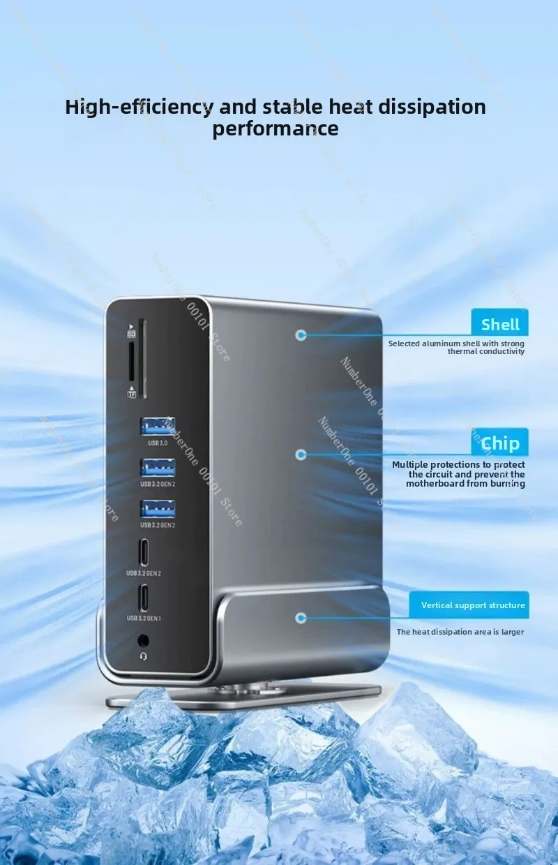 16 In 1 USB C Hub Multifunctional Docking Station With RJ45 Ethernet Port USB Ports 4K HD Output Adapter