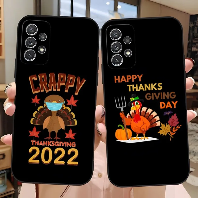 Thanksgiving Day Turkey Phone Case Accessories For Samsung A13 A31 A21 A02 A33 A22 A53 A52 A73 A32 A50 A20 A40 A23 Back Cover