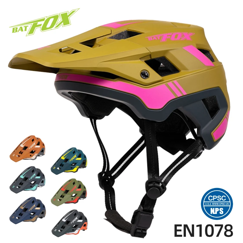 BATFOX bicycle helmet for men women Mtb Helmet casco ciclismo Mountain Bike casco fox Racing Riding Safety Helmet Cycling Cap