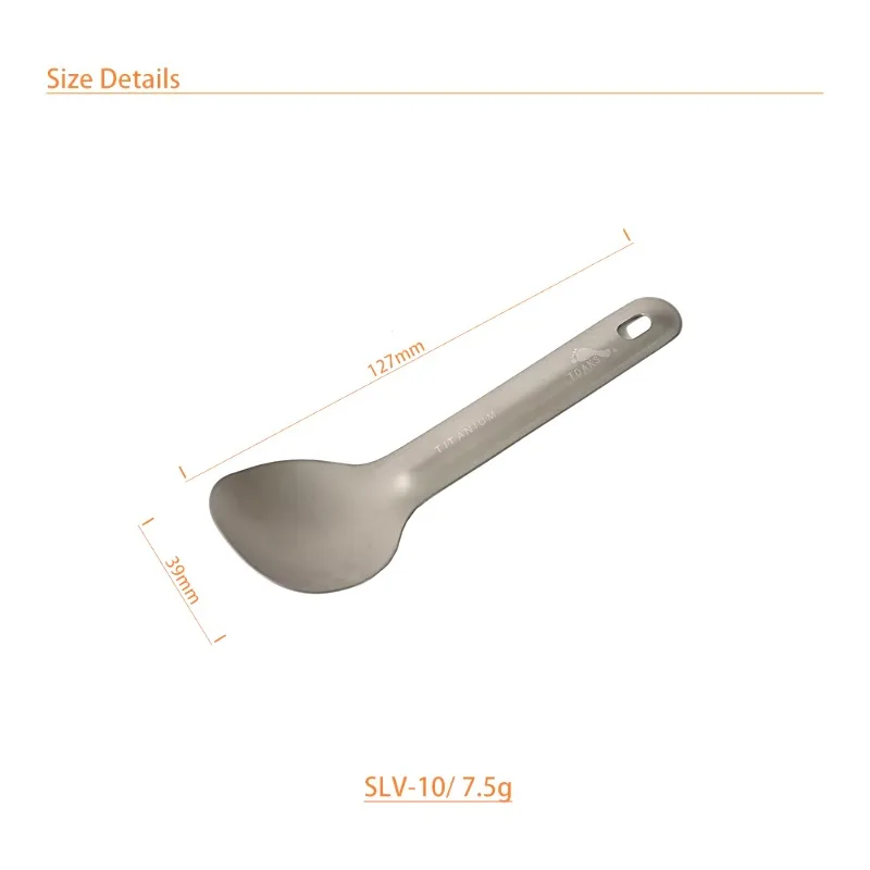 TOAKS Ultralight Titanium Short Handle Spoon Outdoor Camping Hiking Tableware SLV-10