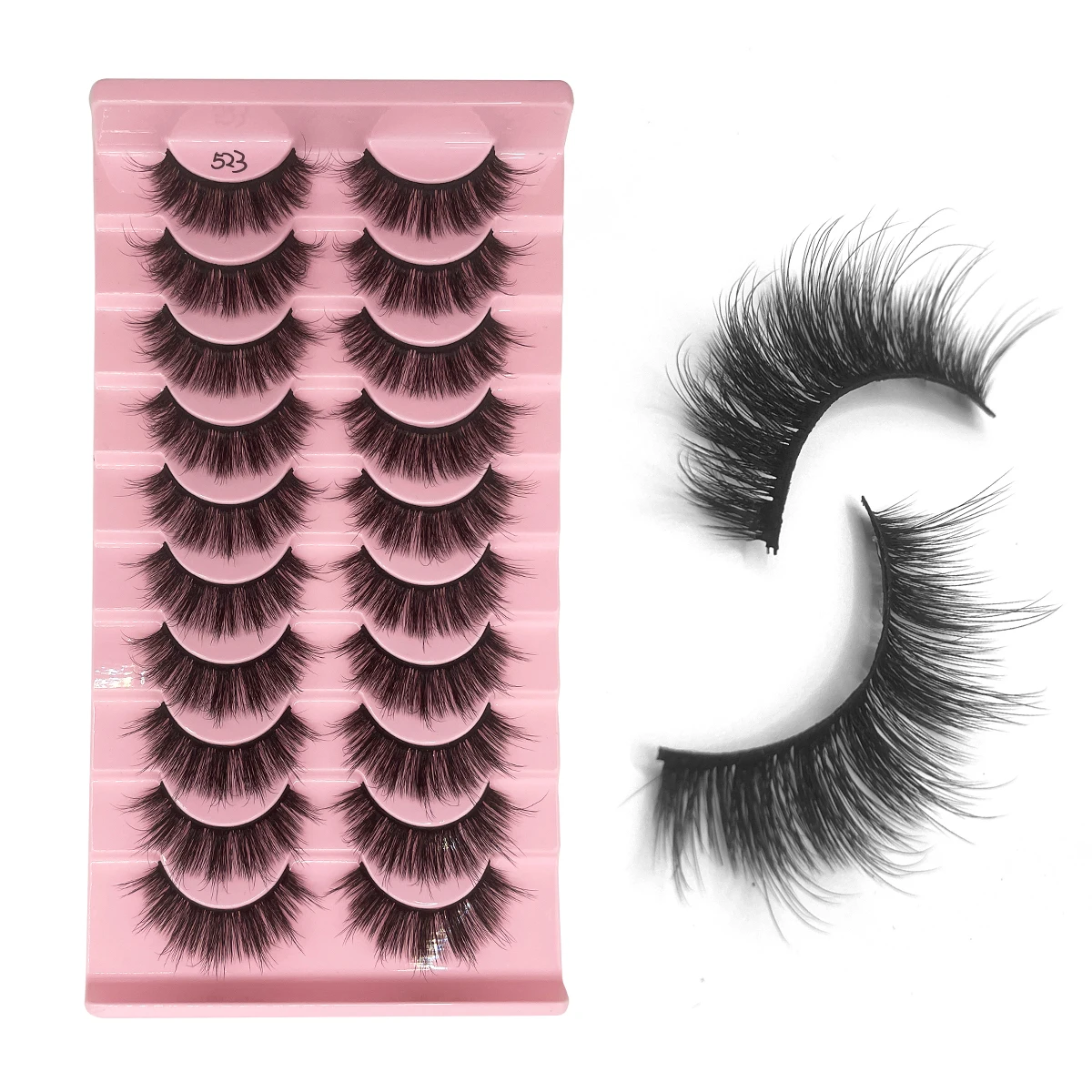 5/7/10 ペア 3D ロシアまつげ再利用可能なふわふわつけまつげエクステンション大曲線ドラマチックなボリュームアイメイク用