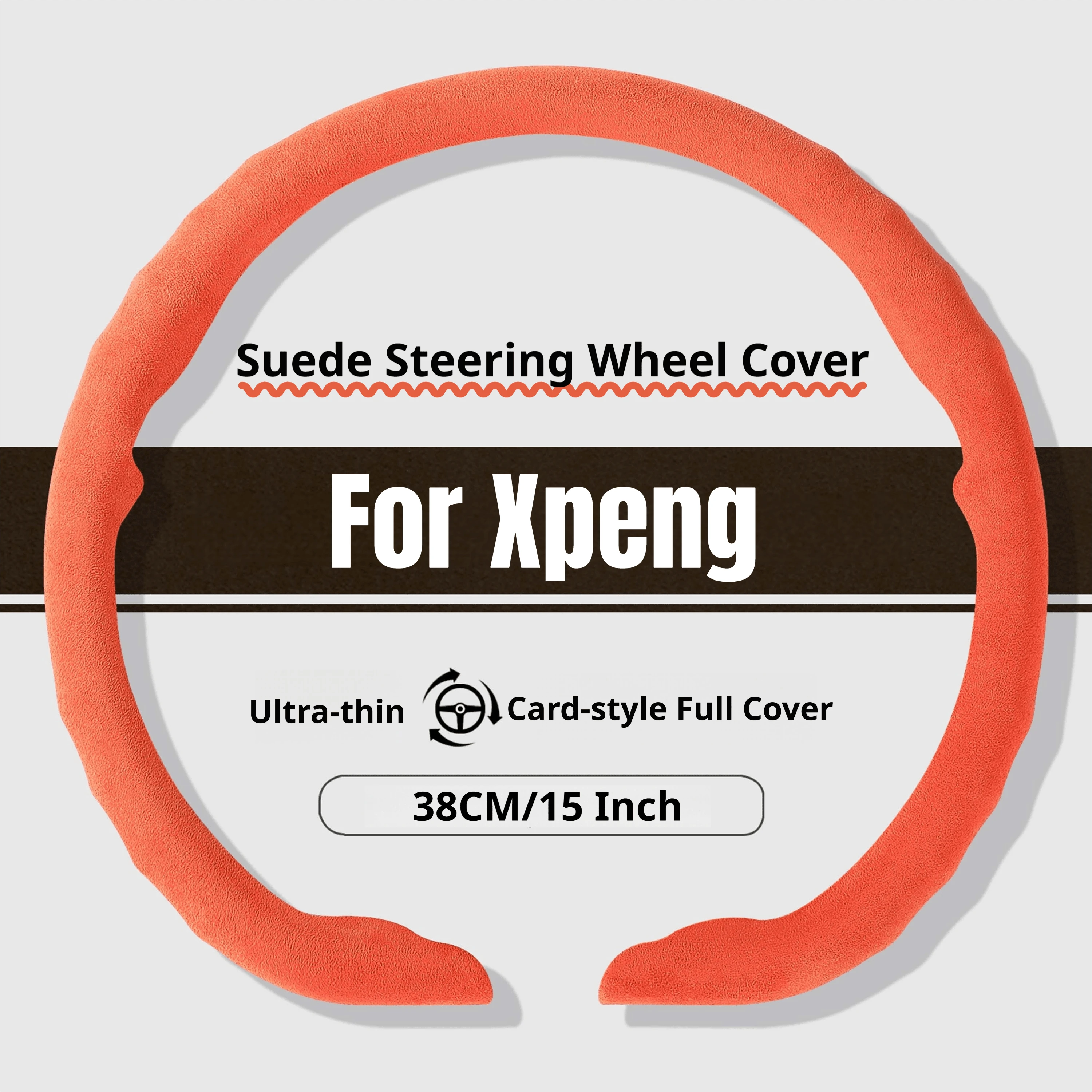 For Xpeng Ultra‑Thin Suede Steering Wheel Cover Fit P7 G6 G9 P7I P5 G3 M03 X9 No Bulk Easy Install Auto Interior Parts