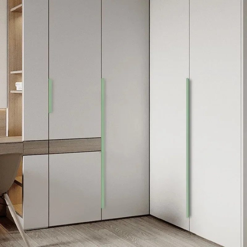 مقابض خزانة غير مرئية بسيطة بدون مثقاب 80-1200 مم، مقابض باب خزانة الملابس وأجهزة درج من سبائك الألومنيوم، مقابض الأثاث #2