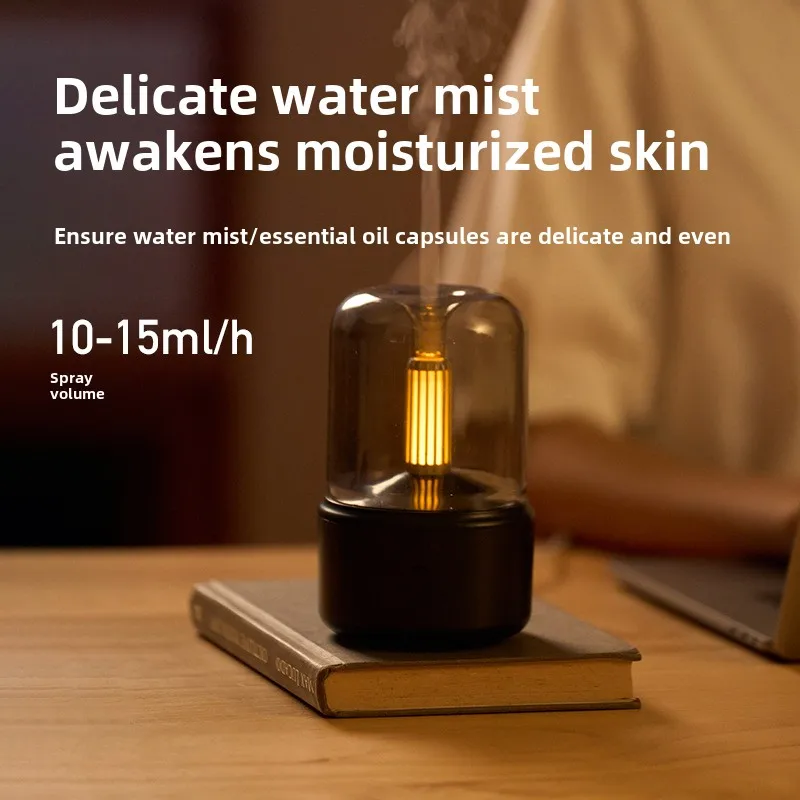 2026 New Upgrade 120ml Aromatherapy Humidifier Ultrasonic Humidifier With Creative Candlelight Design USB Air Humidifier For Sle