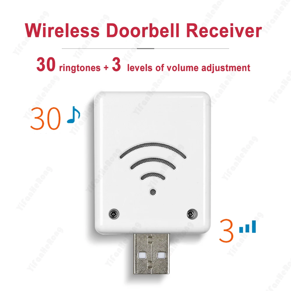 Imagem -04 - Wireless Door Bell Doorbell Remote Chime 30 Músicas Disponíveis Botão Receptor para Casa Hotel