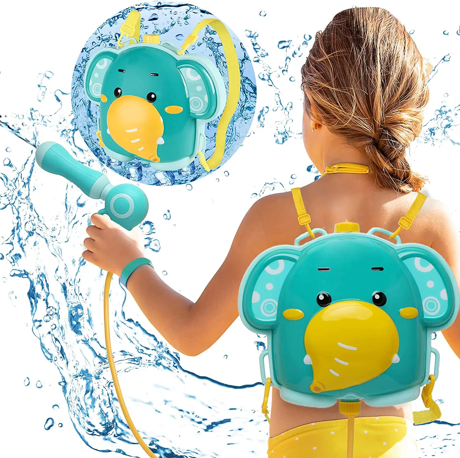 Children Beach Backpack Water Gun Summer Water Playing Toy Outdoor  Boy Girl Cute Cartoon Animal Interaction Swimming Pool