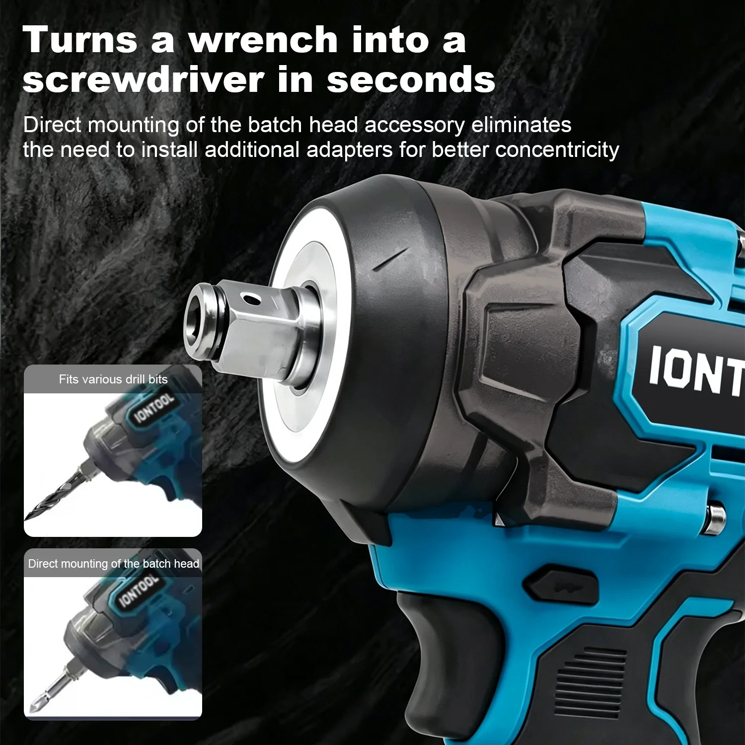 IONTOOL Brushless Cordless Impact Wrench 500N 1/2 Inch Drive Tire Removal Garage Repair DIY Tool Fit Makita 18V Battery