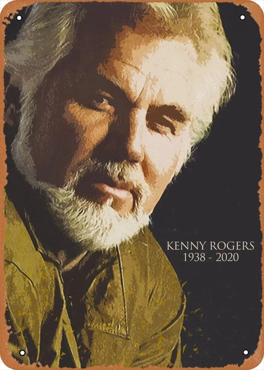 Vintage Tin Sign Kenny Rogers Legendary Musician Musical Bar Pub Cafe Wall Kitchen Bathroo Poster Karaoke Retro Decor Art 8x12 i