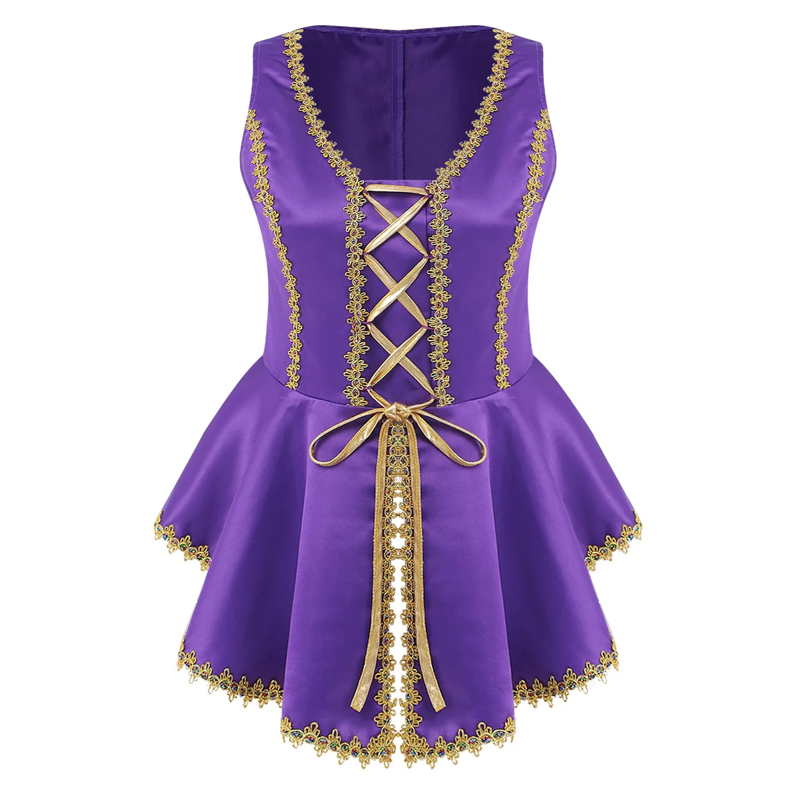 Women Pirate Renaissance Corset Costume Steampunk Pirate Waistcoat Viking Lace-up Gold Trim Satin Tops for Halloween Theme Party