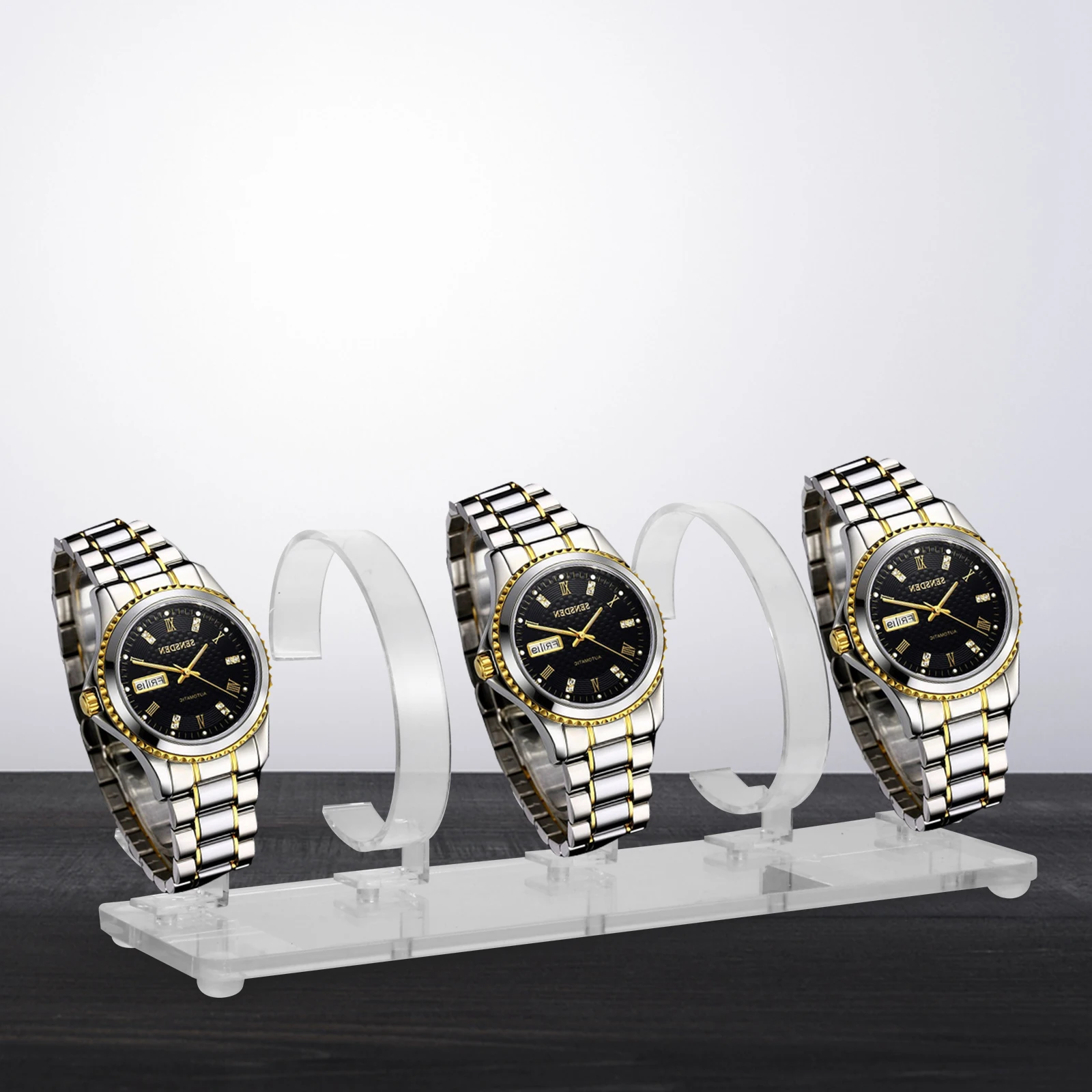 Acrylic Watch Display Stand Transparent Base Multi Booth Removable Storage Rack Non Sticker Easy Assembly for All Types