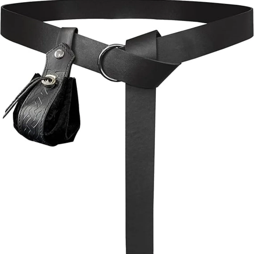 حزام UYEE من العصور الوسطى على شكل حرف O مع حقيبة برباط محمولة وحزام من الجلد الصناعي بتصميم عصر النهضة القديم ومجموعة محفظة لحزام Ren Faire