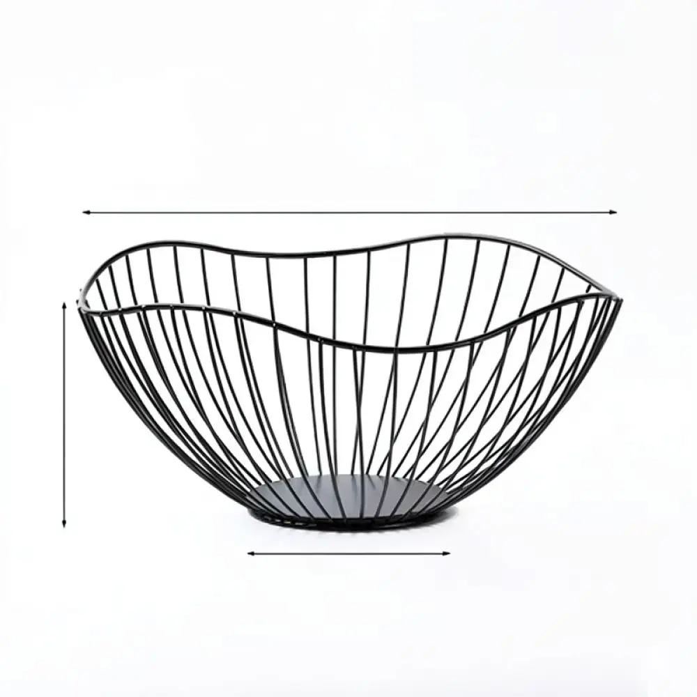 Sturdy Metal Fruit Basket Decorative Iron Tray Lotus Leaf Shape Minimalist Serving Bowl For Living Room Tea Table