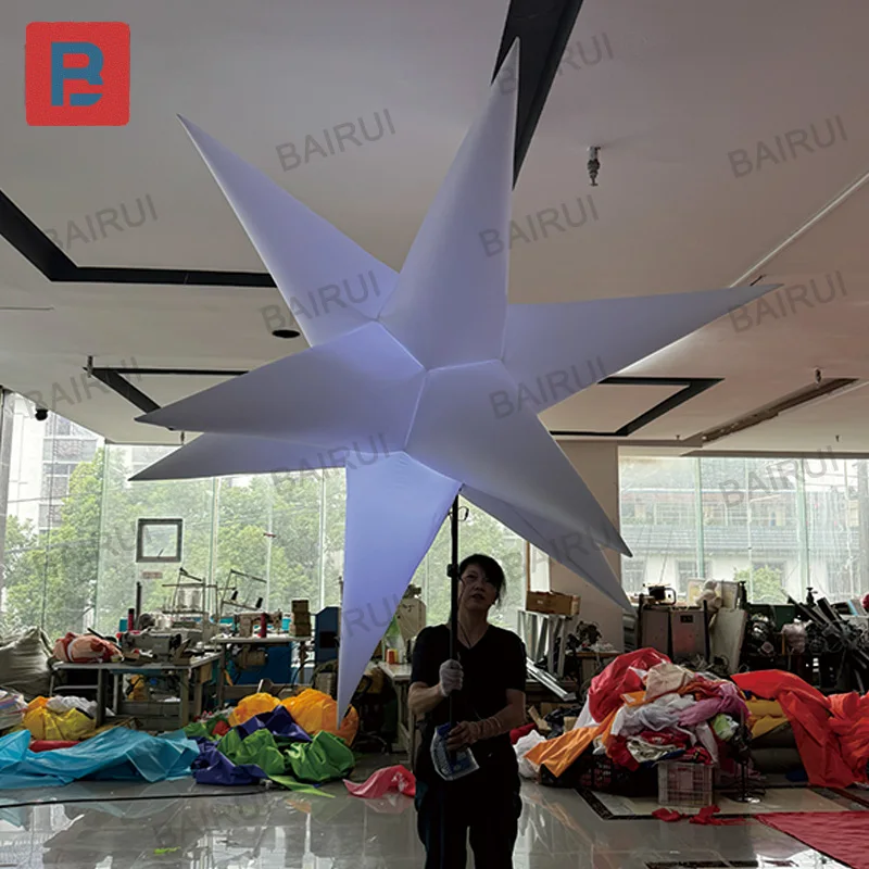Aufblasbarer Explosionsstern mit Gebläse, quadratisches Einkaufszentrum im Freien, großformatige Eventbeleuchtung, Dekoration, Parade-Dekoration, Requisite