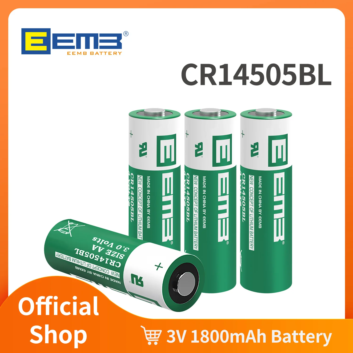 EEMB CR14505 3V AA Size CR14505BL Lithium Battery 1800mAh Li-MnO2 Battery Non rechargeable 2/4/10/50PCS optional