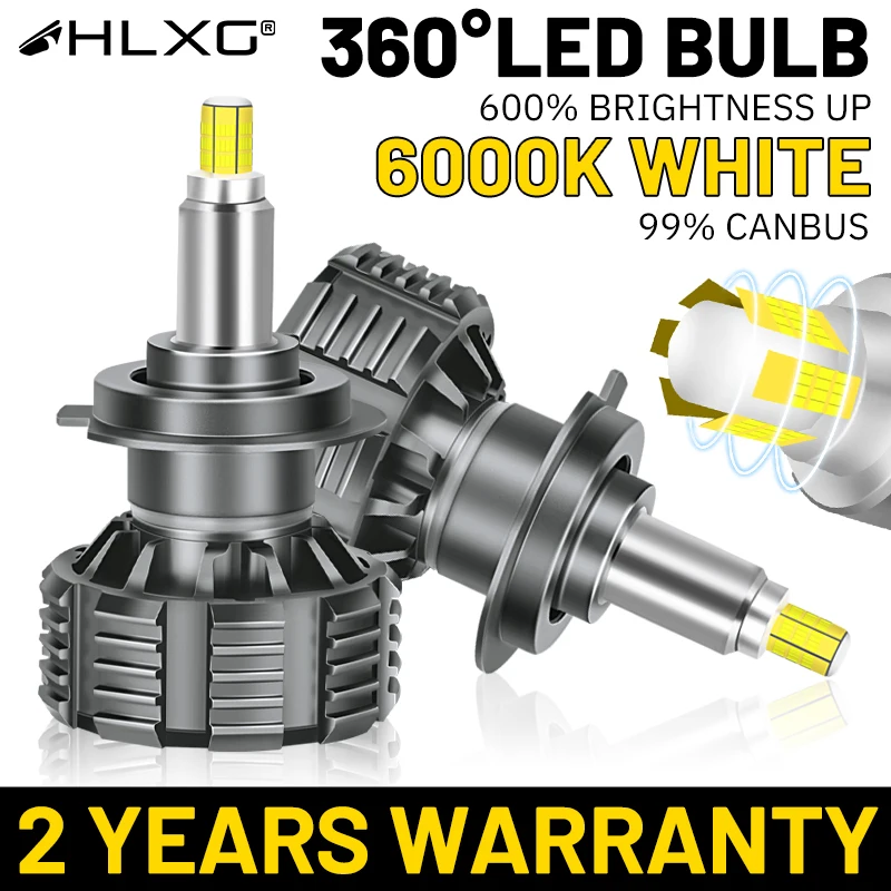 

HLXG H7 Led Canbus Car Headlights 360 72 CSP H9 H8 H11 H1 HB3 9005 HB4 9006 Turbo Automotive Fog Lights Mini Headlamp 12V 6000K