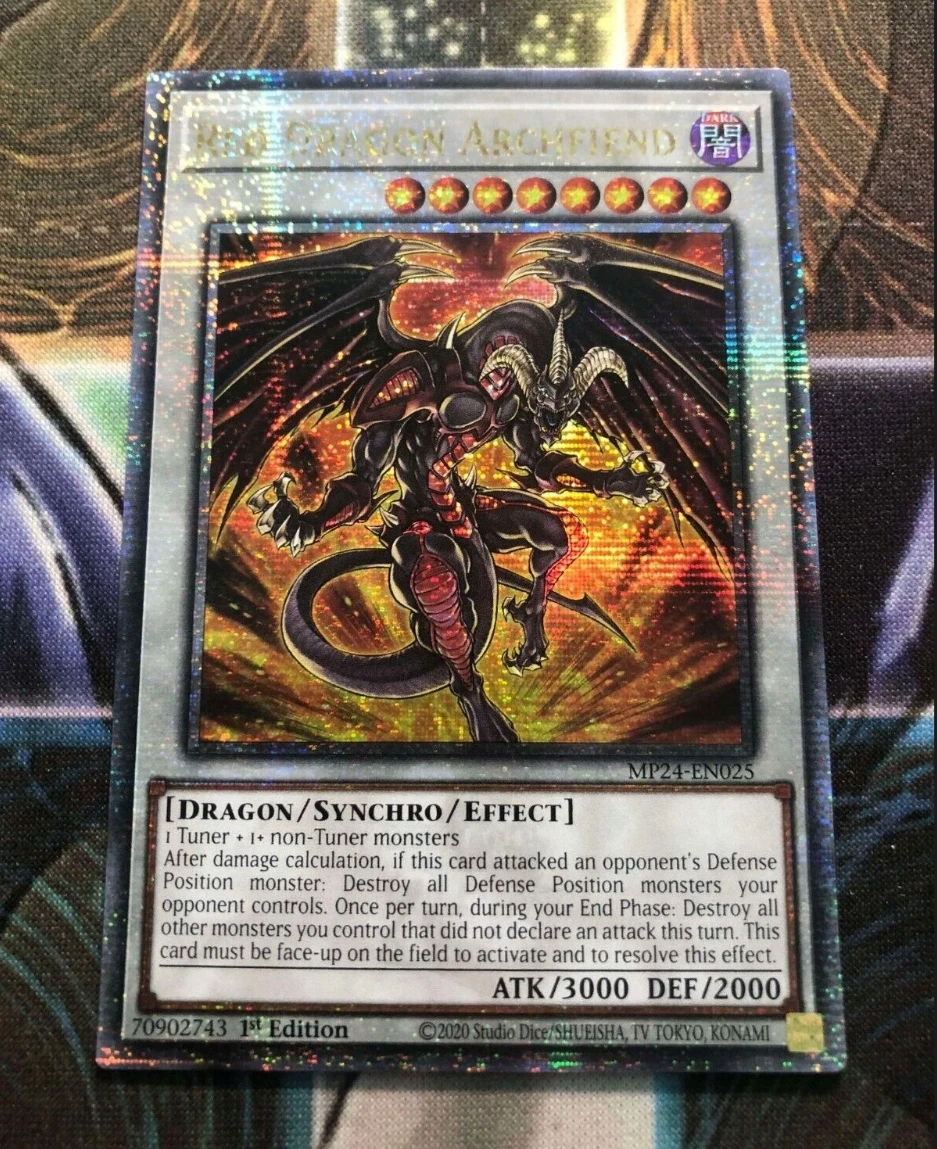 

Yugioh KONAMI TCG MP24-EN025 Red Dragon Archfiend 25th Quarter Century Secret English 1st Edition Collection Mint Card