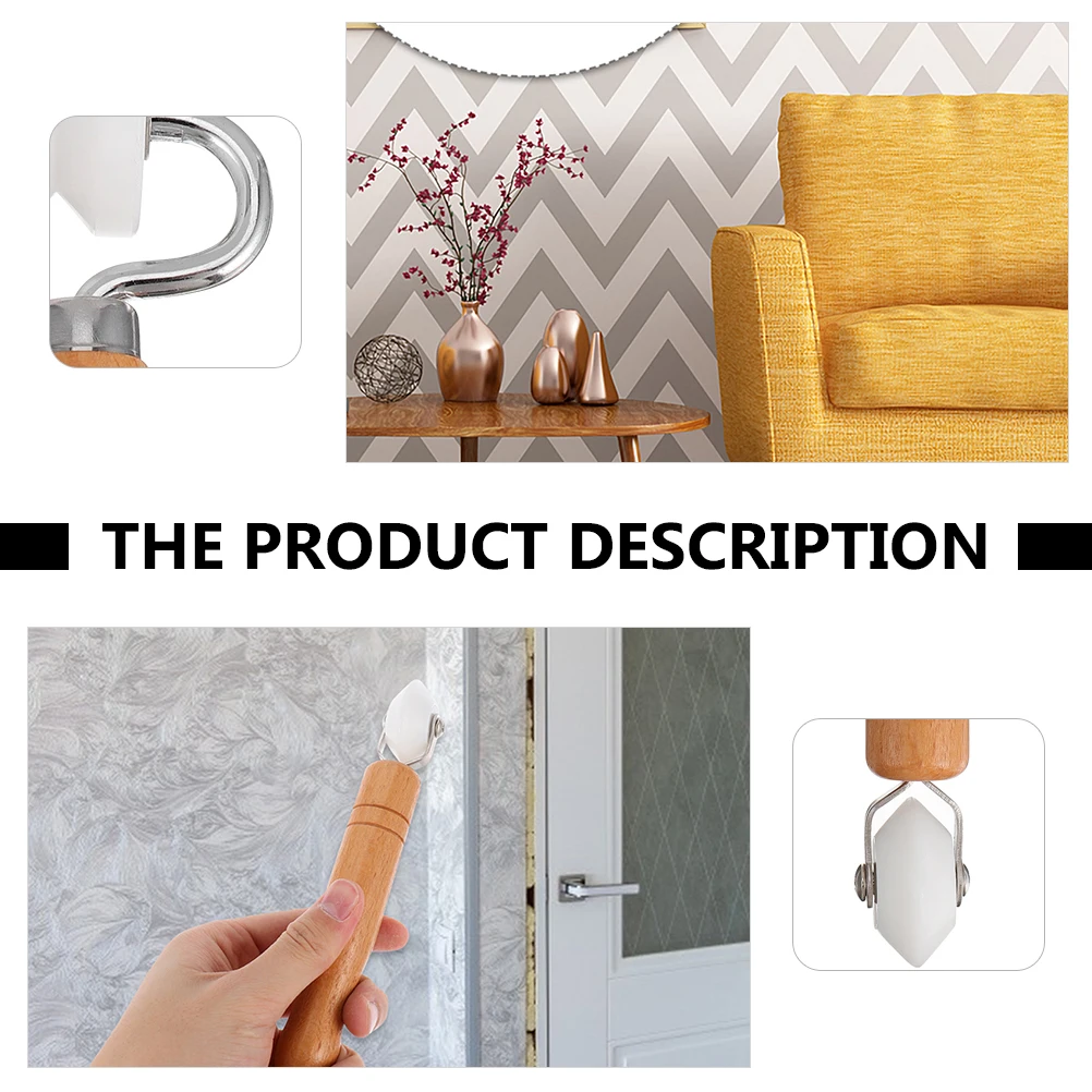 

2 шт., деревянная ручка, ролик для швов обоев, твердый строительный инструмент для плоских швов, виниловая стена, автомобильная изоляция, украшение стены