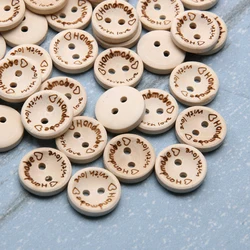 100pcs bottoni in legno 15/20/25mm bottoni di fissaggio fai da te 2 fori Decor forniture artigianali ambientali per cucire a maglia artigianato