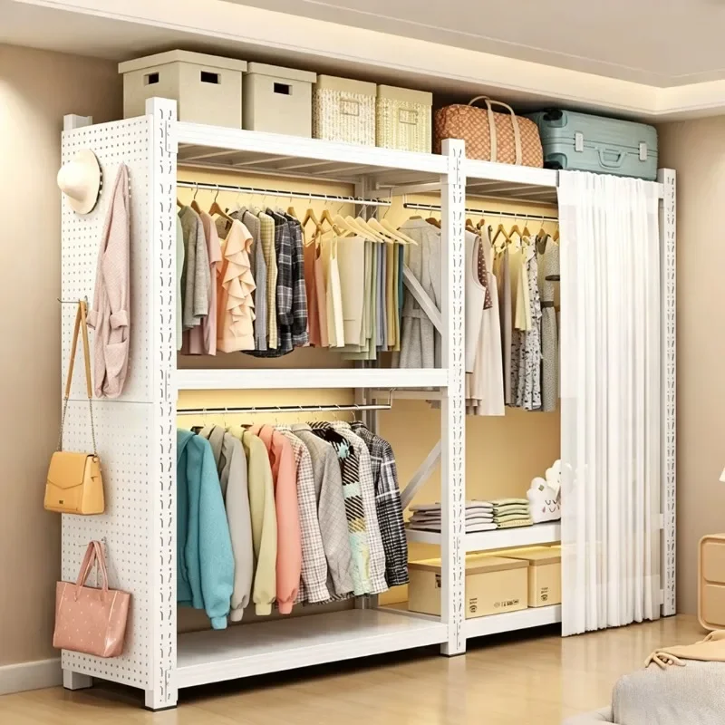 Open Wardrobe Rack Multi Layer Storage Easy Assembly Bedroom Closet Rental Apartment Open Wardrobe Frame Storage Furniture