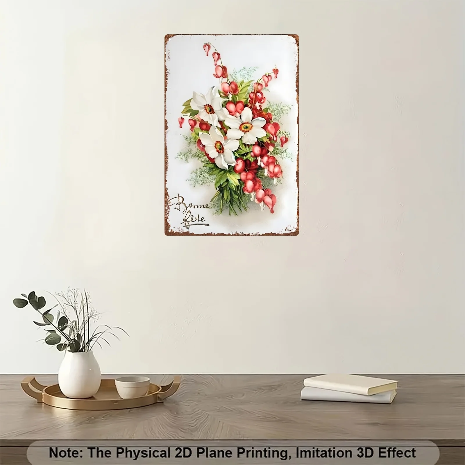 

Metal Wall Art - Floral Bouquet 20x30cm, Durable Outdoor-Ready, Vibrant Colors, Perfect for Home Decor & Gifts