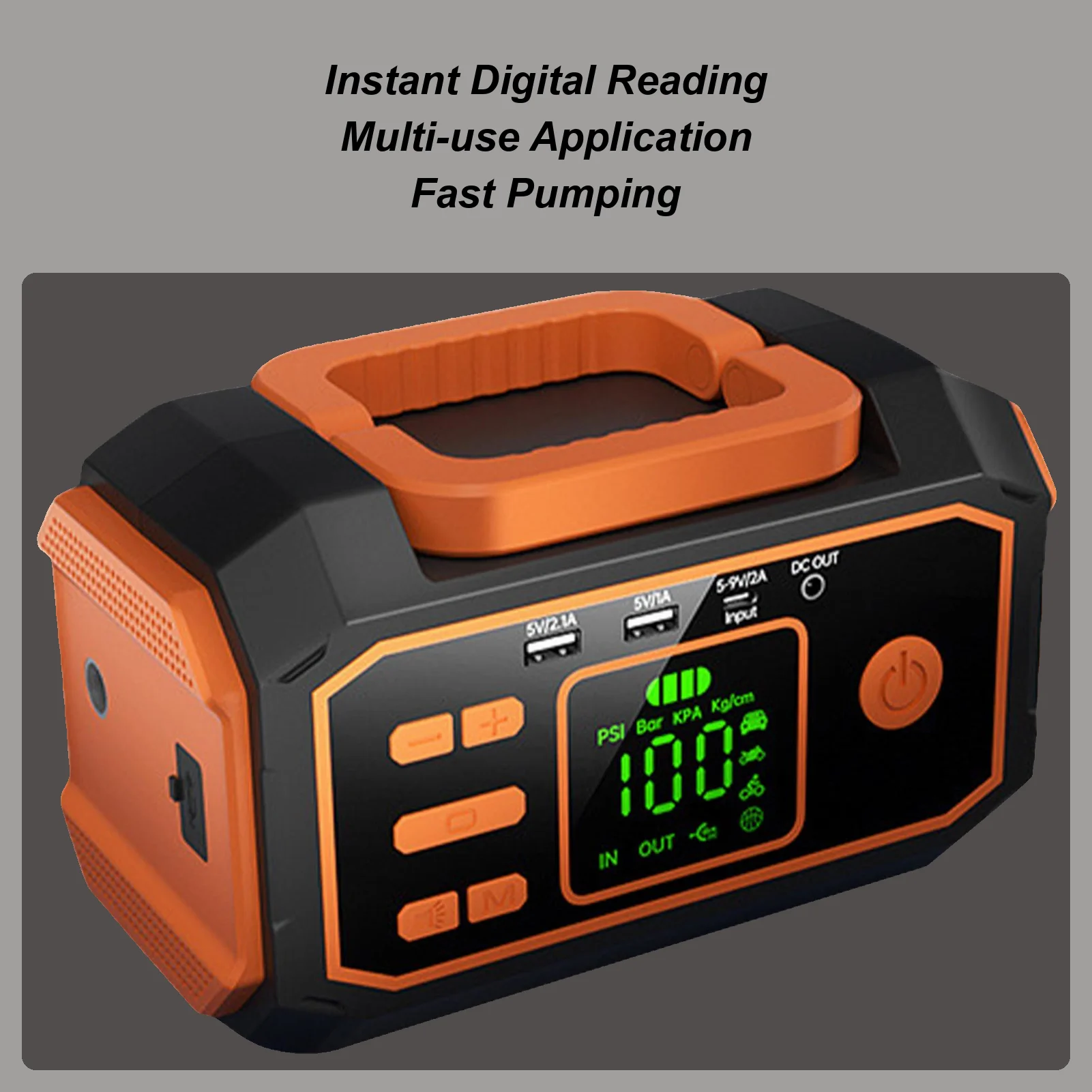 

Portable Tire Inflator Air Compressor With Digital Pressure Mobile Vehicle Tire Pump For RV Camping Bike Motorcycle Vehicle SUV