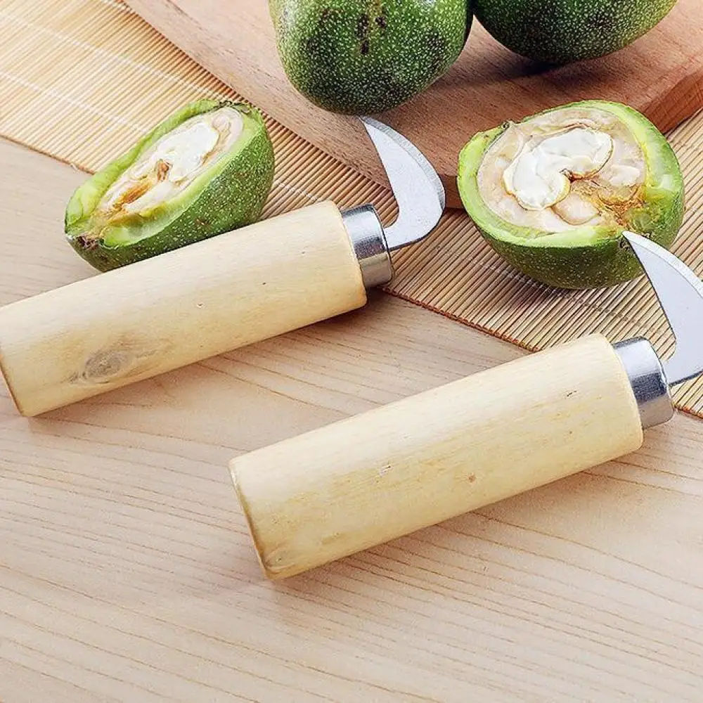 Professional Stainless Steel Walnut Knife Green Skin Peeling Tool Kitchen Gadget Nut Huller Manual Nut Shell Opener