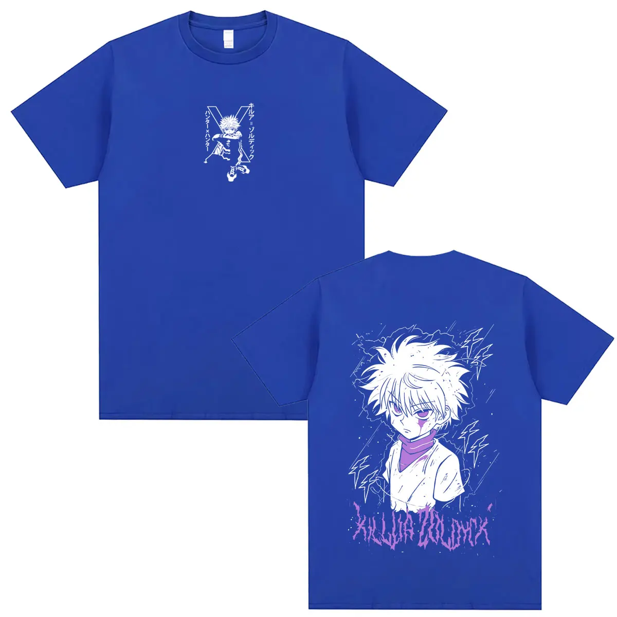 Anime Hunter X Hunter T-Shirt, Manga, Killua Zoldyck, T-Shirts für Männer und Frauen, modisches Vintage-Design, Oversized-Schnitt, Streetwear, lässiges T-Shirt für Herren. – Detail 5