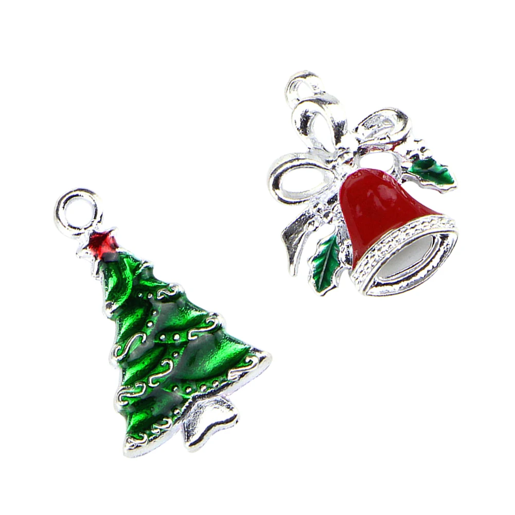 

20pcs Christmas Diy Pendants Alloy Charms Dangle Accessories For Necklace Bracelet Keychain Scrapbooking Jewelry Making Gift Set