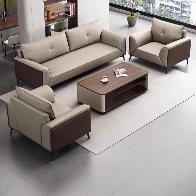 Factory Wholesale Luxury Modern Executive Leather Sofa Commercial Office Furniture Office Set