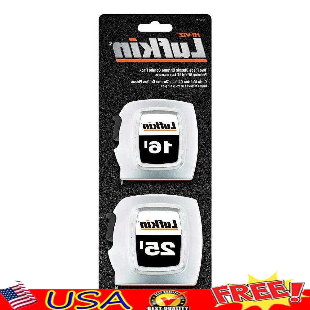 

25ft Tape Measure Set 16ft 1in Wide Measuring Tool Durable Plastic Positive Lock Non Slip Grip Quad Hook Heavy Duty métrique
