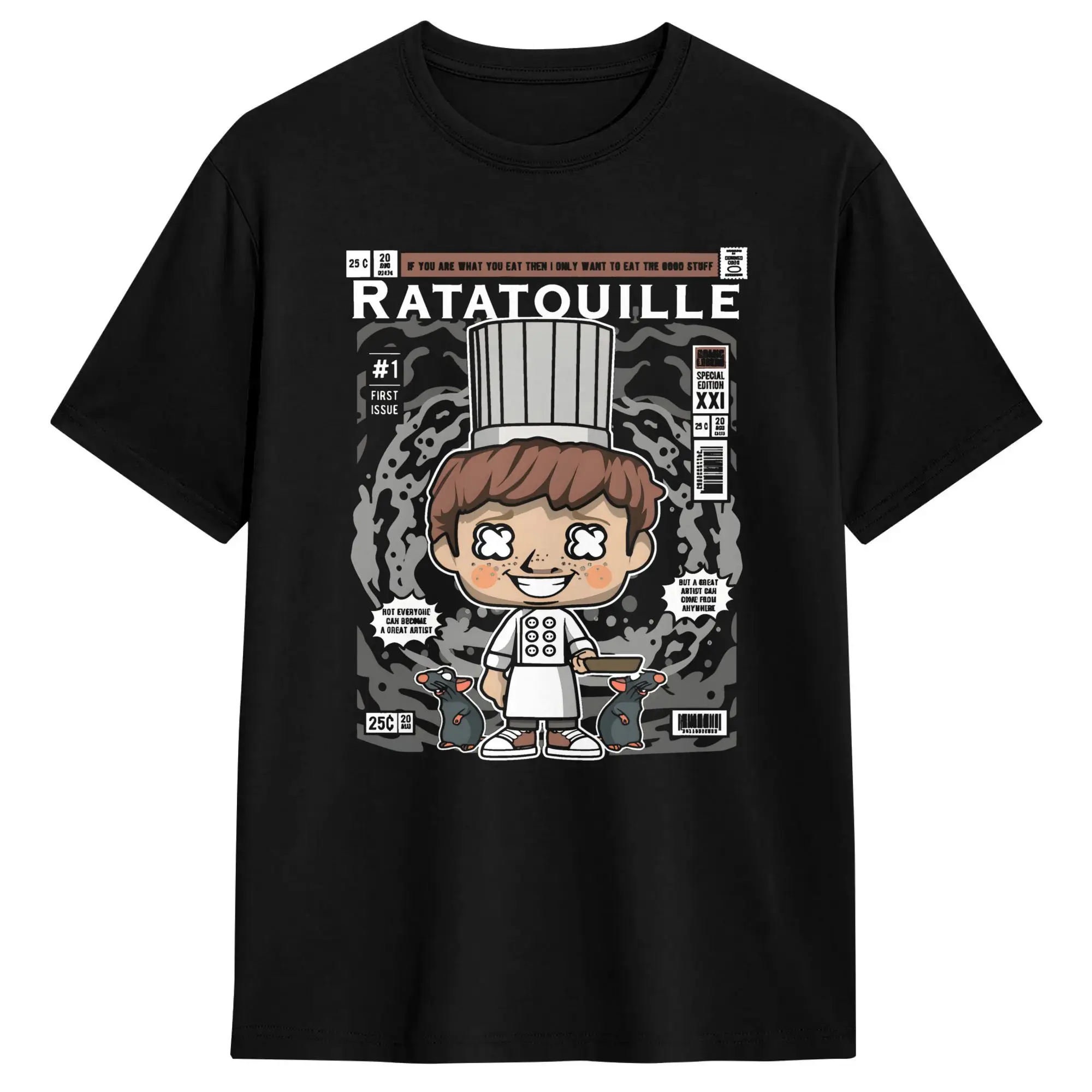 Ratatouilles T Shirt Men's  100% Cotton Casual T-Shirts O Neck  Tees Short Sleeve Tops Adult