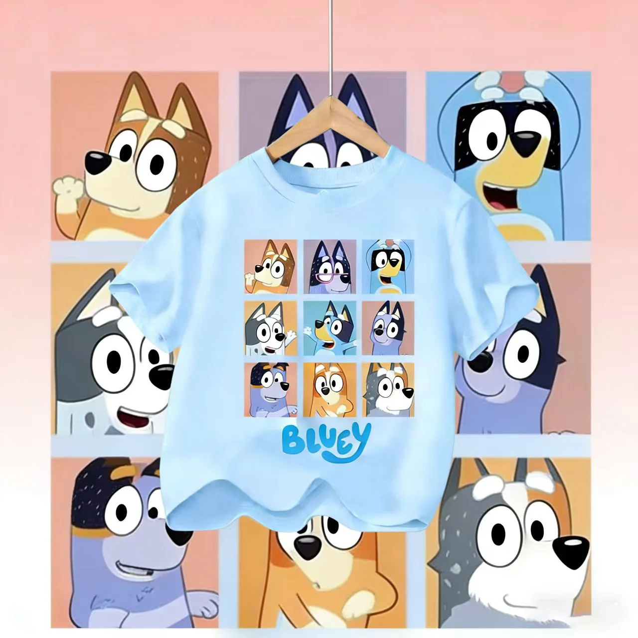 

Лето 2026, футболка с короткими рукавами и графическим принтом для малышей на открытом воздухе, повседневная одежда, топ, горячая голубая тематическая детская футболка для мальчиков и девочек