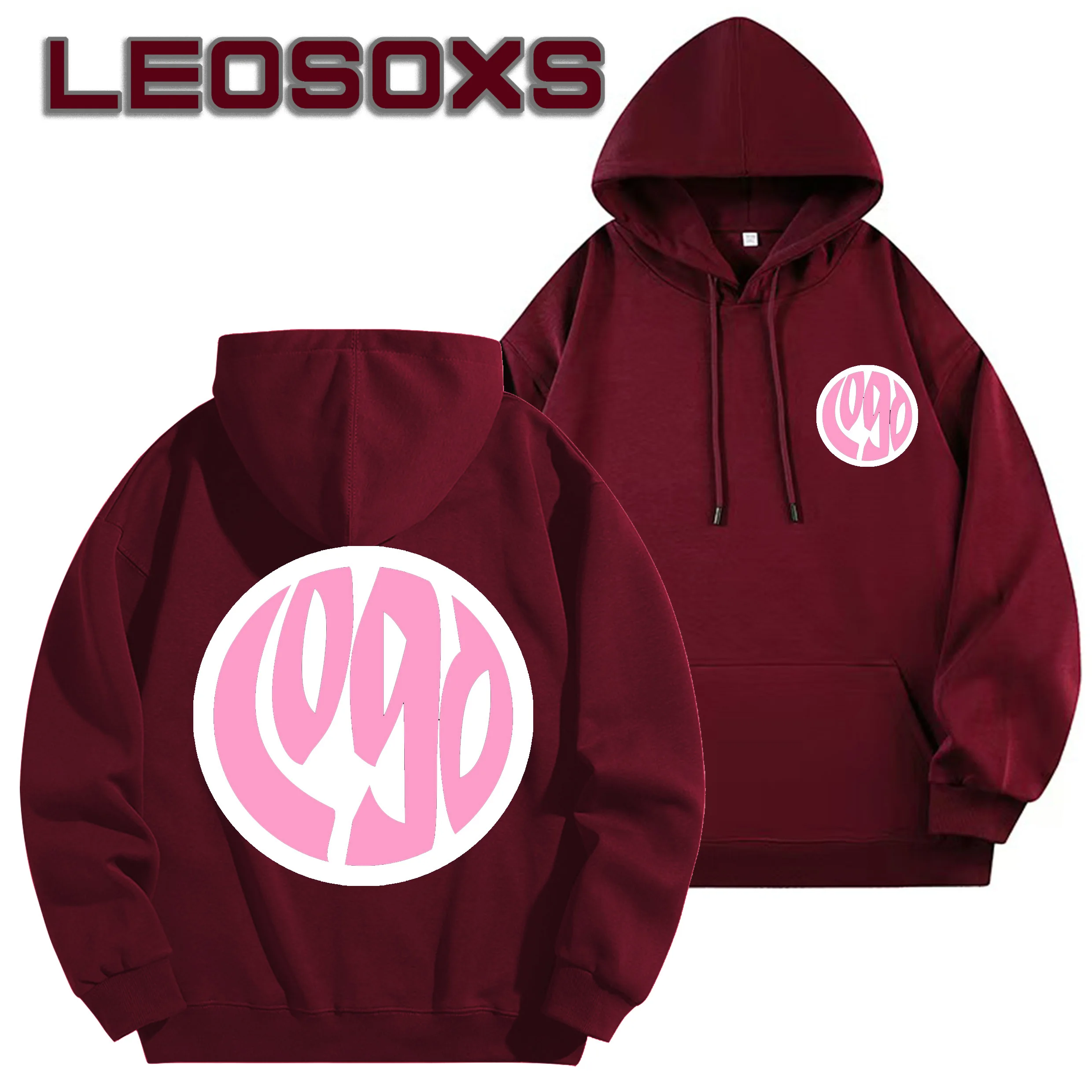 شعار مخصص DIY من القطن الخالص للخريف والشتاء موضة غير رسمية للرجال والنساء بأكمام طويلة بلوزات سوداء بقلنسوة