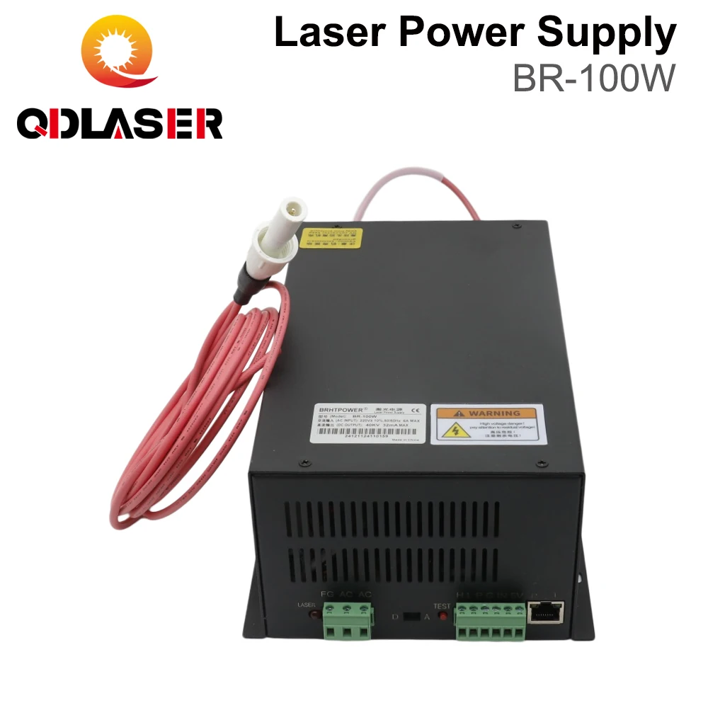 QDLASER BR-100W CO2 Laser Power Supply 100W 220V for W2 W4 Laser Tube Engraving Cutting Machine Equipment Parts