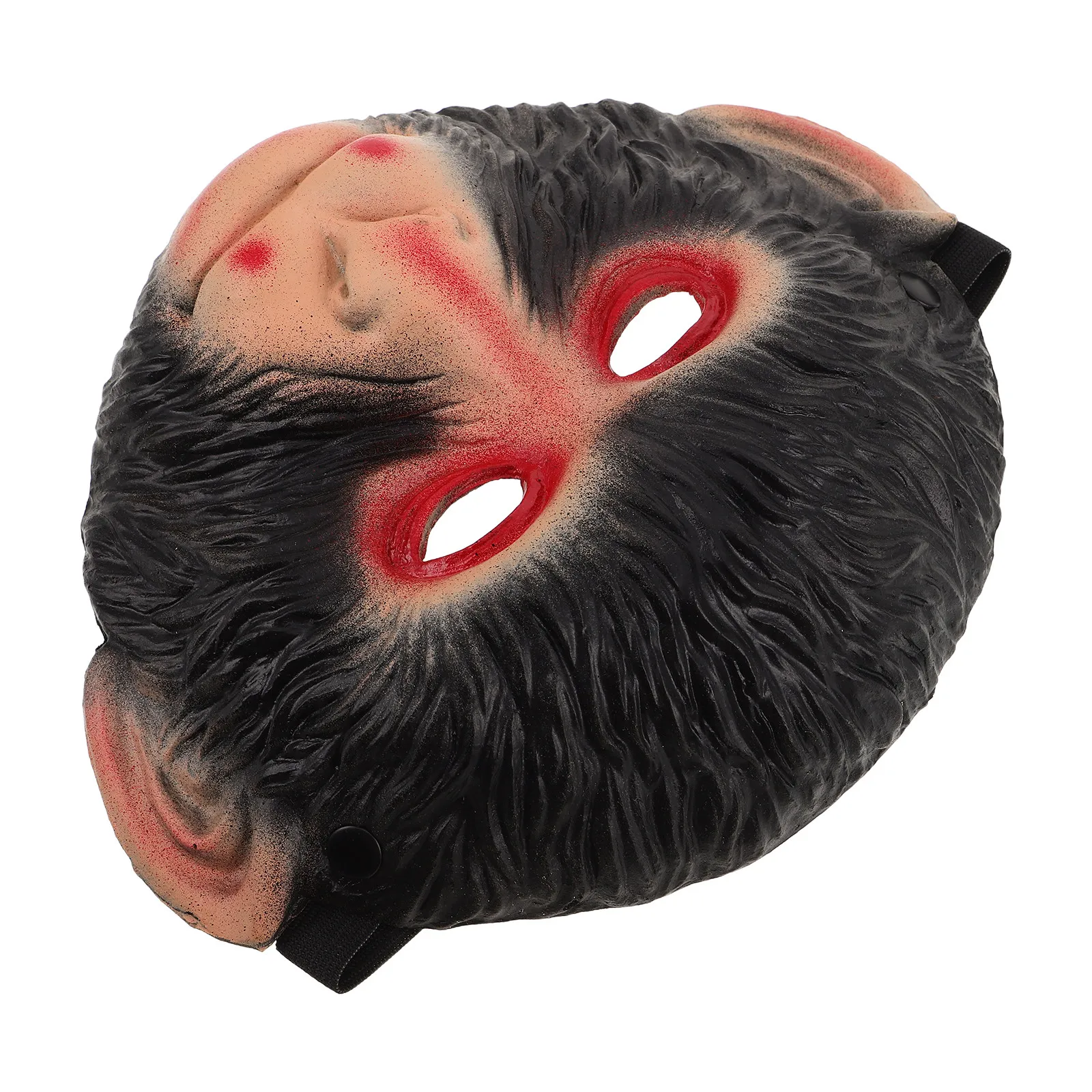 Monkey Mask Black Soft PU Half Face Realistic Animal Masquerade Halloween Costume Party Carnival Headgear Cosplay Prop