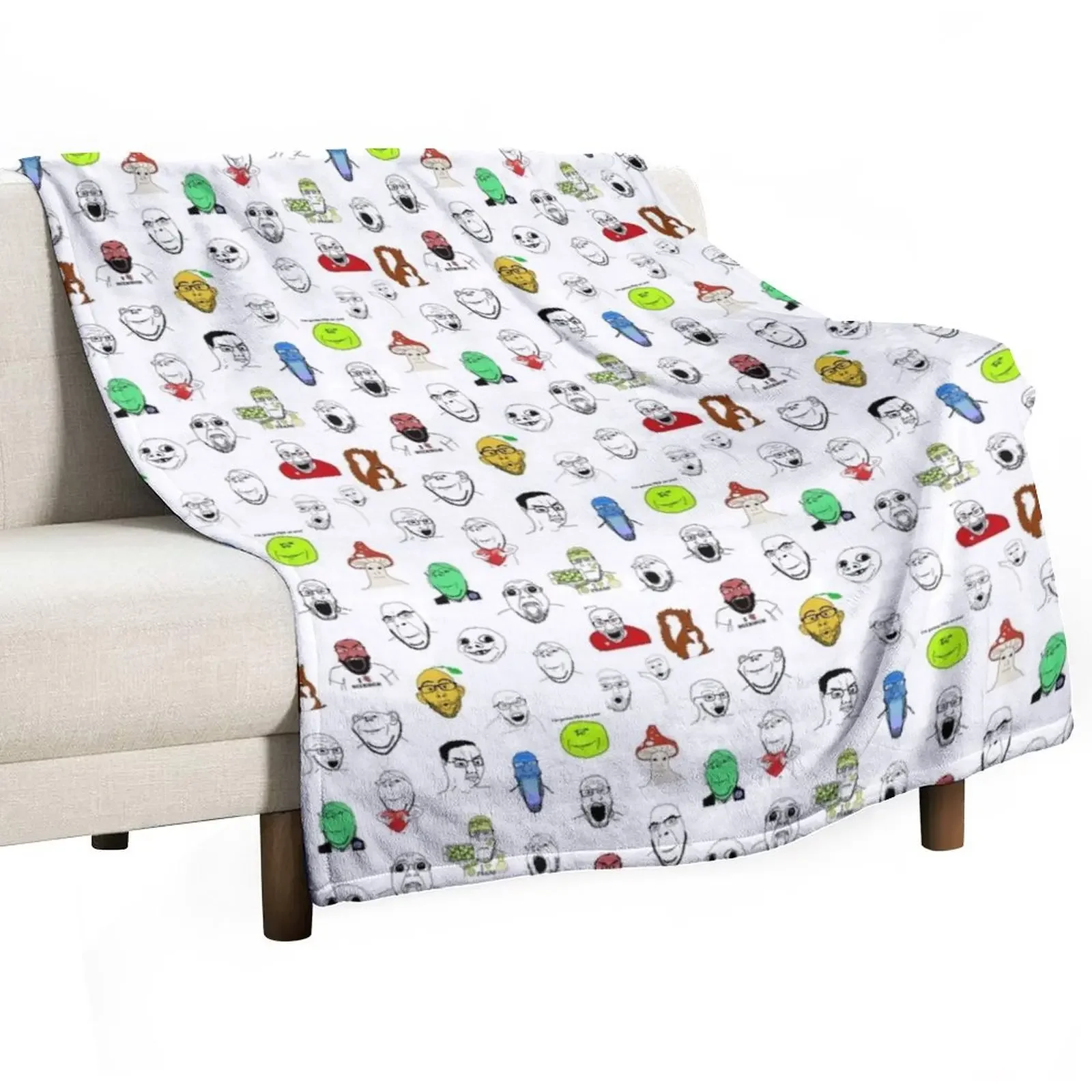 

Soyjak Collage Throw Blanket Compact Warm Blanket for Car Road Trip