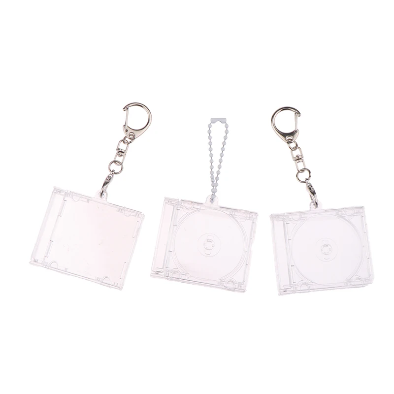 1PCS Peripheral Commemorative Blank Album Mini CD Case Keychain CD Player Shaped Key Pendant For DIY Backpack Hanging Decoration