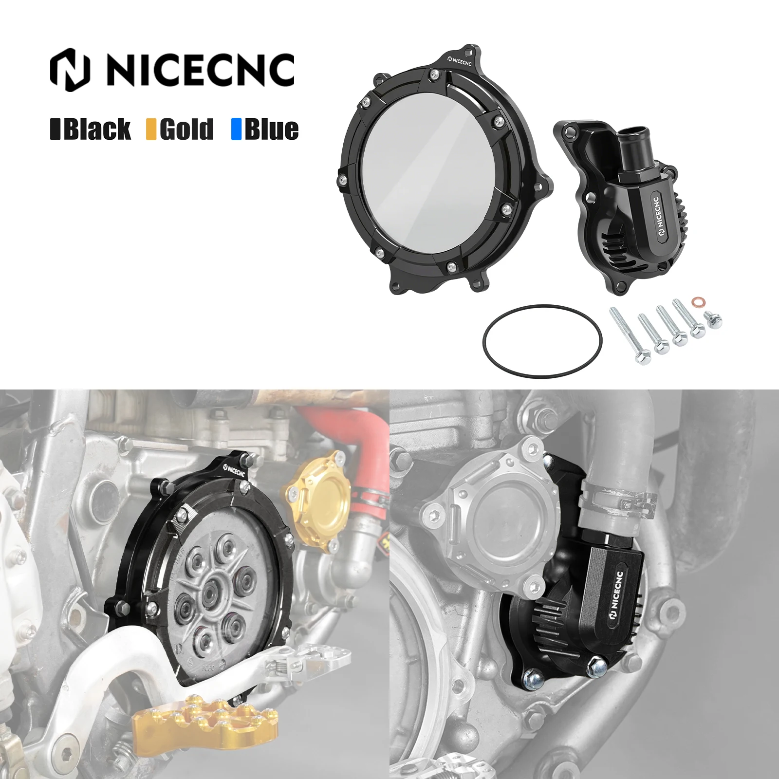 

NICECNC For Suzuki DRZ 400 S DRZ 400E DRZ400SM DRZ400 DRZ 400 E S SM 2000-2024 2023 2022 Clear Clutch Cover & Water Pump Cover