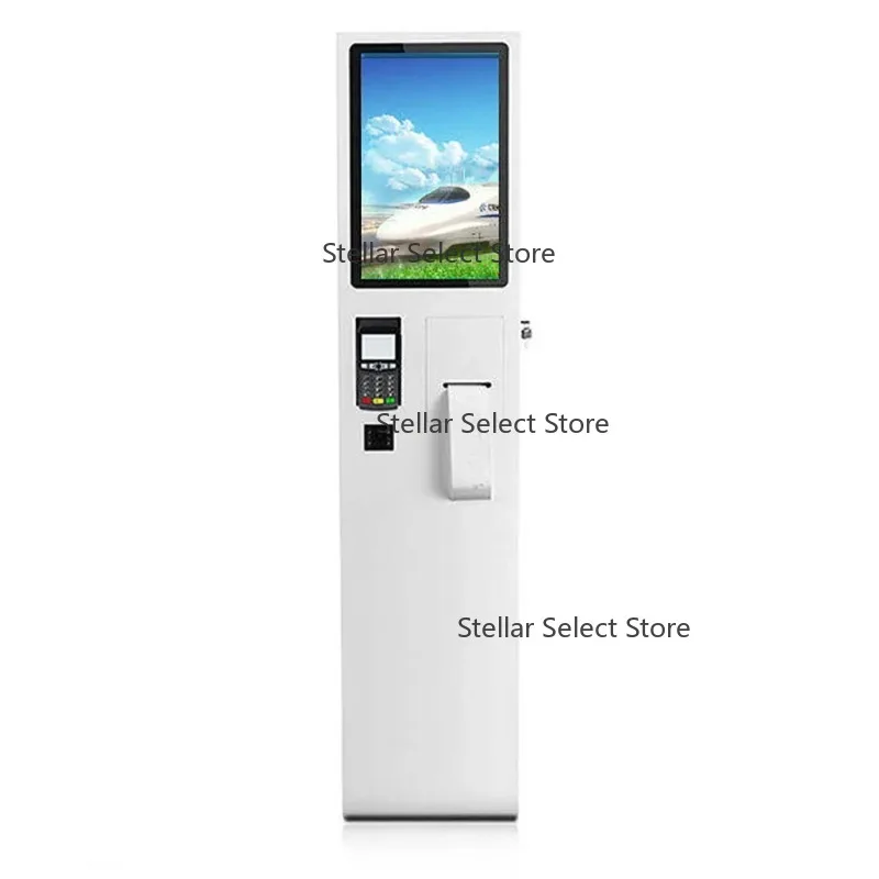 

Self Service Fast Food Kiosk with Touch Screen QR Scanner Thermal Ticket Printer for Payments Self Ordering Kiosk