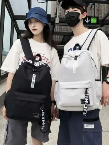 Fashion trend backpack backpack for men and women junior high school high school student bag large capacity korean version of th