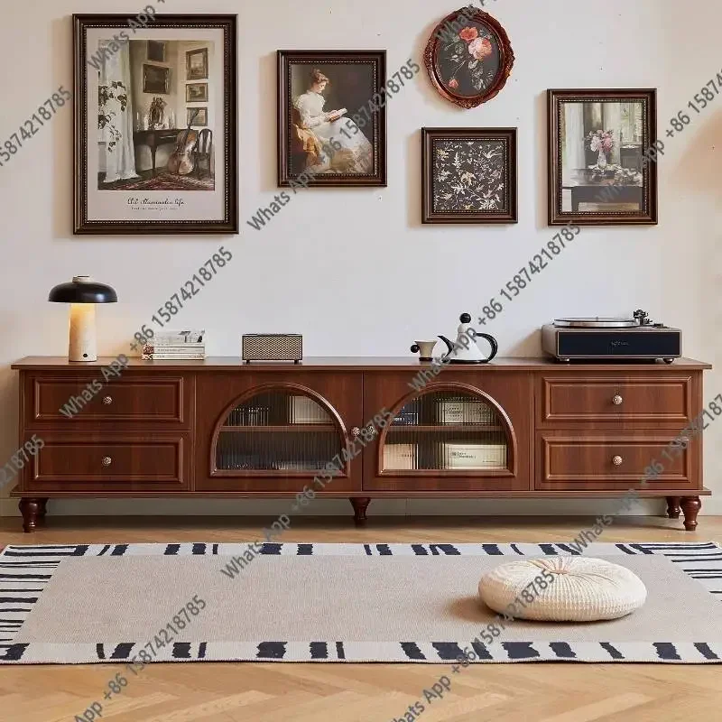 N5  Tv Cabinet Mid Century Fernseherschrank Furniture For Home Door Vintage Wood Tv Cabinet Brown Shelves Design Walnut Apartmen
