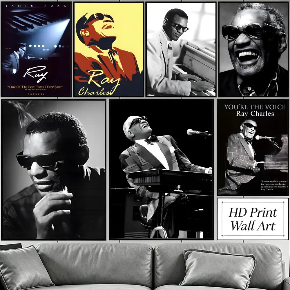 music Ray Charles Poster HD Poster Sophisticated Modern Aesthetic Wall Art For Living Room Bedroom Office Cafe Decor Ideal Gift