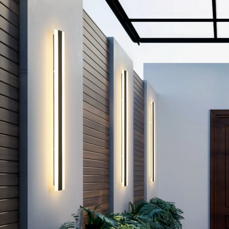 Imagem -04 - Luz de Parede Retangular Long Strip Iluminação Led ao ar Livre Decoração Interior Moderna Jardim Villa e Pátio Ip65 Impermeável 85265v