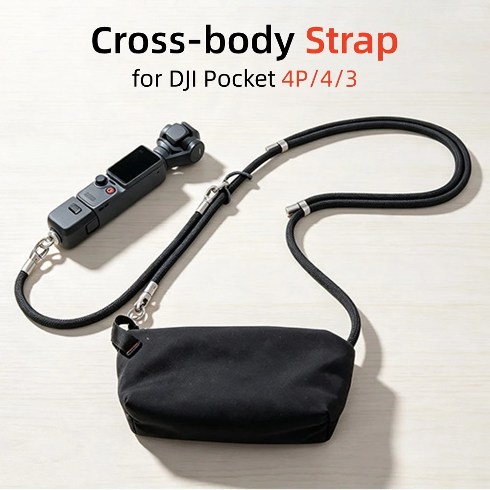 Adjustable Cross‑Body Sling Neck Lanyard for DJI Osmo Pocket 4P 4 3 Handheld Gimbal Anti‑Drop Camera Shoulder Strap Accessories