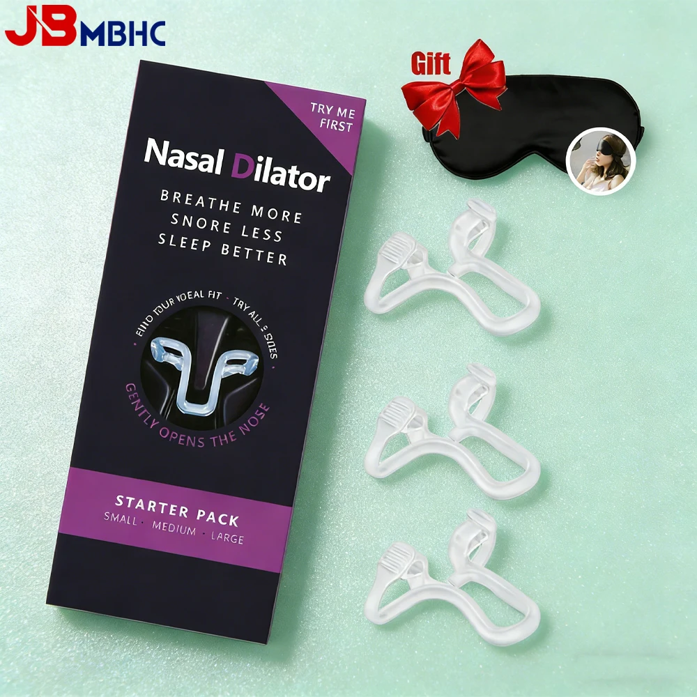 

Дыхательные носовые расширители для устранения храпа и улучшения дыхания, против заложенности носа, с клипсами для носа и маской для глаз