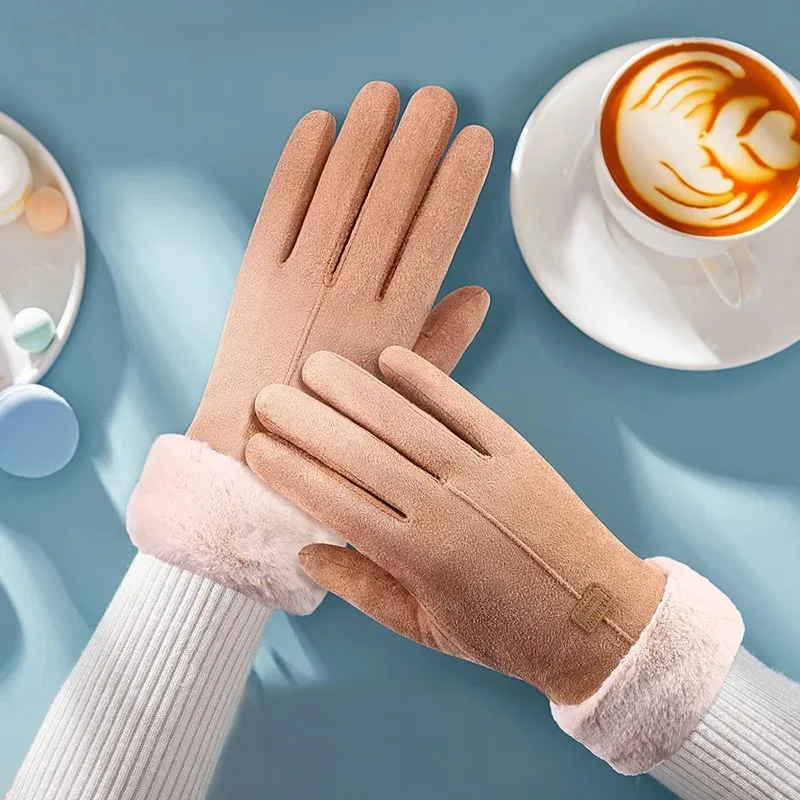 قفازات عصرية جديدة للخريف والشتاء قفازات لطيفة دافئة فروي قفازات نسائية رياضية خارجية قفازات نسائية عرض قفازات الشتاء