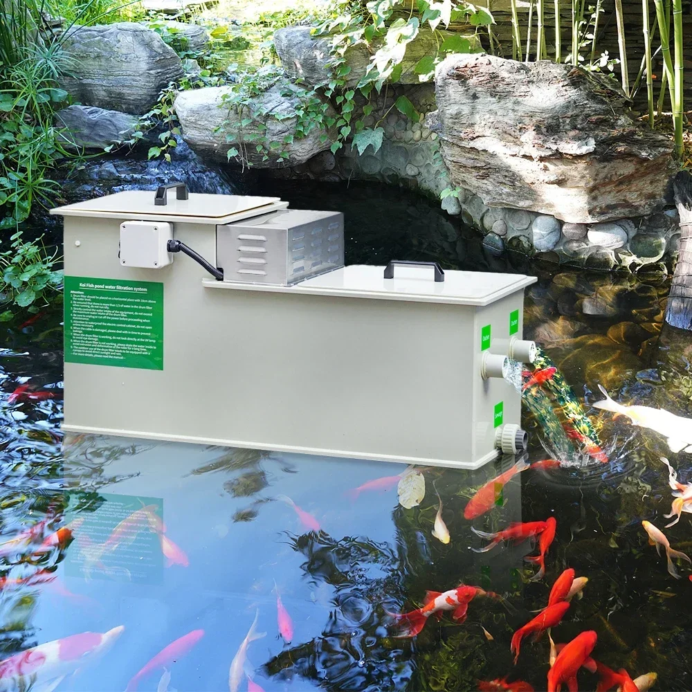

Qlozone Aquaculture Aquarium Small Koi Pond Filters 5000litre Fish Pond Filtration System Combi Rotary Drum Filter for Koi Pond