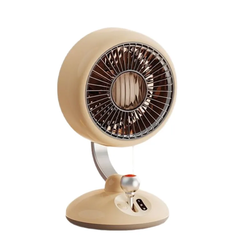 Retro kart knob desktop fan can rotate 120 ° + 60 ° pitch with night light creative desktop fan