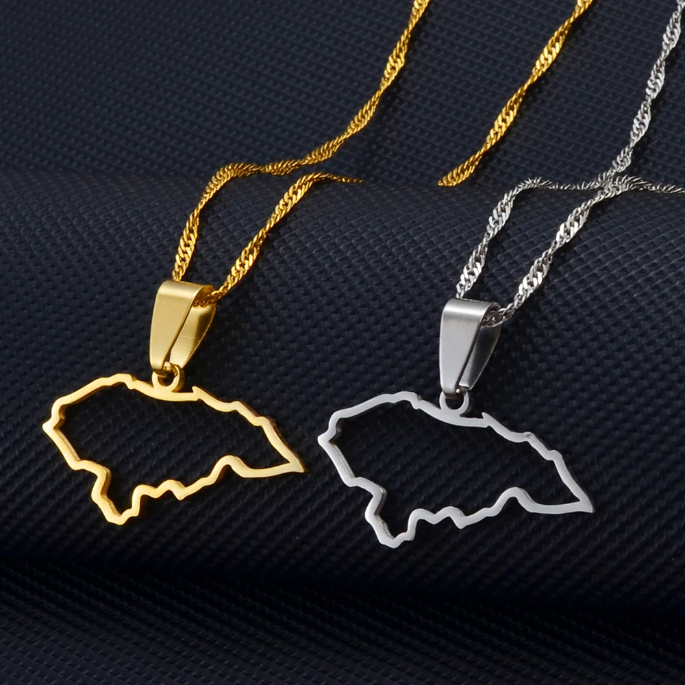 Anniyoc Outline Honduras Map Pendant Necklaces for Women Girls Charm Honduran Maps Jewelry @271821