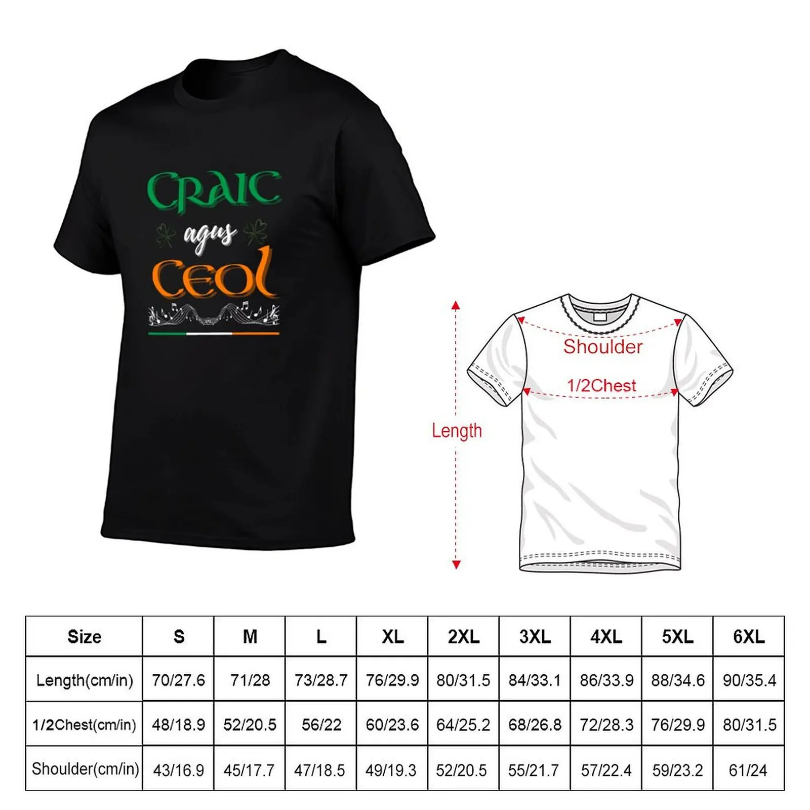 Craic agus Ceol, Irish Music and Craic, Irish Culture T-Shirt Plus Size Comfort Fit Tee